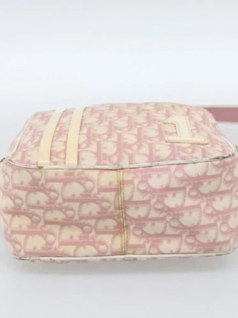 Christian Dior Trotter Canvas Shoulder Bag PVC Pink Silver Auth BA13409 - Picture 8 of 16